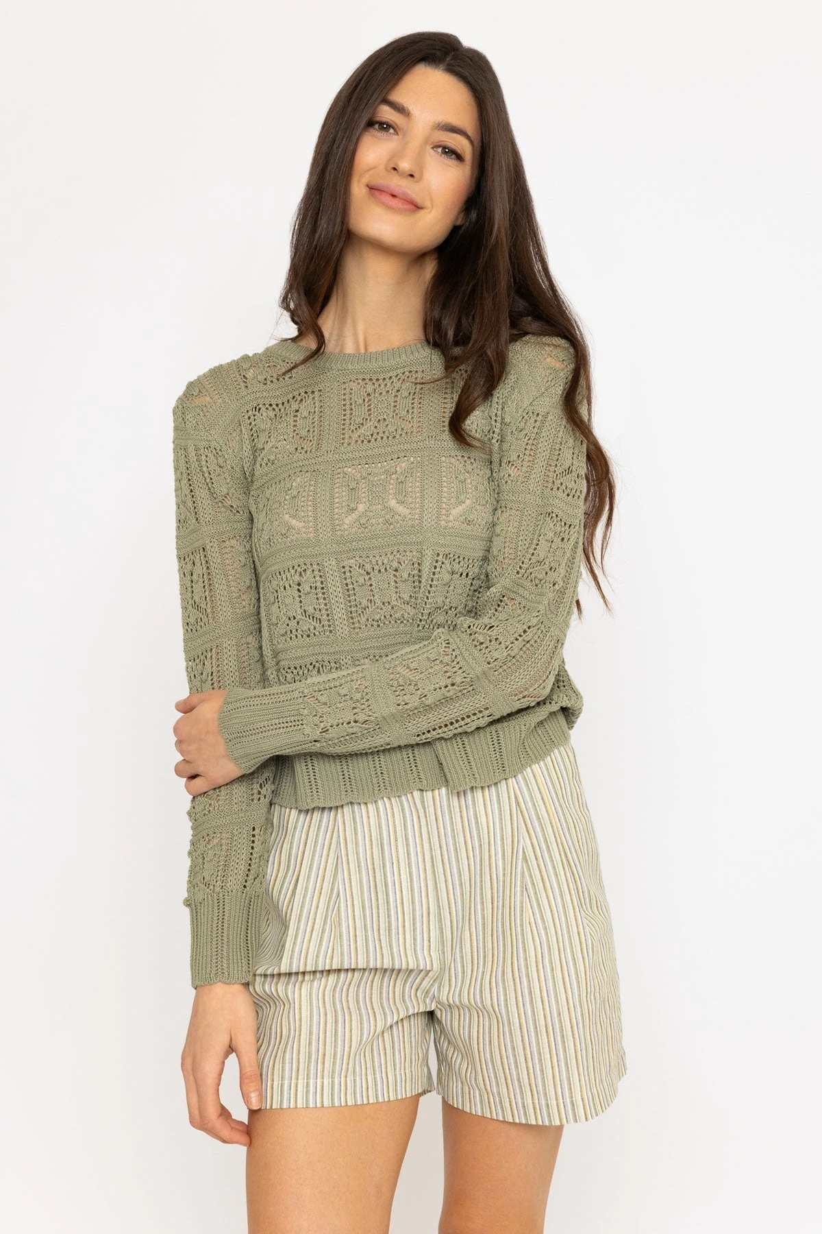 Green Crochet Knit Jumper 3 Green Crochet Knit Jumper