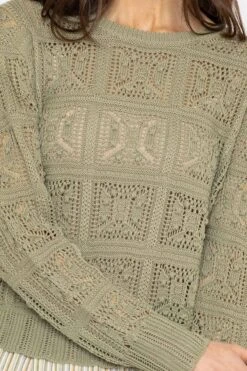 Green Crochet Knit Jumper 9 Green Crochet Knit Jumper -Fashion Clothing Accessories Store carraig donn green crochet knit jumper 920564