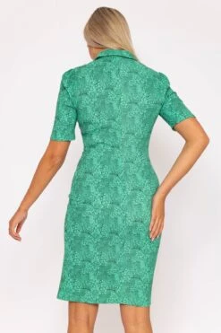 Green Floral Crinkle Dress -Fashion Clothing Accessories Store carraig donn green floral crinkle dress 999369