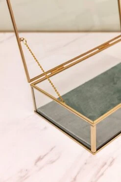 Green Glass Lidded Jewellery Box -Fashion Clothing Accessories Store carraig donn green glass lidded jewellery box 633093