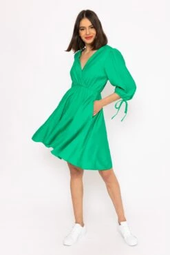 Isla Green Knee Length Dress -Fashion Clothing Accessories Store carraig donn green isla knee length dress 617788