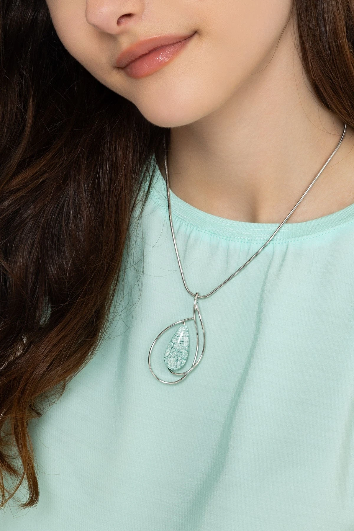 Green Marble Pendant Necklace 3 Green Marble Pendant Necklace