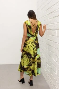 Green Printed Vanessa Midi Dress -Fashion Clothing Accessories Store carraig donn green printed vanessa midi dress 789752