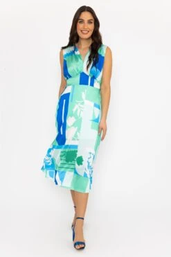 Green Sleeveless Cliodhna Dress -Fashion Clothing Accessories Store carraig donn green sleeveless cliodhna dress 465495