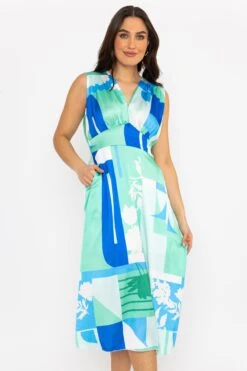 Green Sleeveless Cliodhna Dress -Fashion Clothing Accessories Store carraig donn green sleeveless cliodhna dress 489538