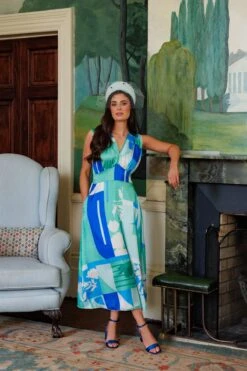 Green Sleeveless Cliodhna Dress -Fashion Clothing Accessories Store carraig donn green sleeveless cliodhna dress 808218