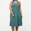 Ulla Popken Green Sleeveless Midi Dress -Fashion Clothing Accessories Store carraig donn green sleeveless midi dress 816195