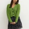 Green Tipped Edge Cardigan -Fashion Clothing Accessories Store carraig donn green tipped edge cardigan 262898