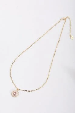 Heart Shaped Pink Diamond Necklace