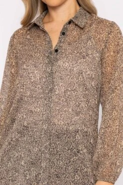 High Low Shirt In Animal Print -Fashion Clothing Accessories Store carraig donn high low shirt in animal print 129674