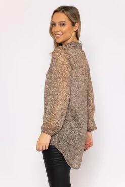 High Low Shirt In Animal Print -Fashion Clothing Accessories Store carraig donn high low shirt in animal print 469055