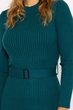 High Neck Rib Dress In Teal 13 High Neck Rib Dress In Teal -Fashion Clothing Accessories Store carraig donn high neck rib dress in teal 164871