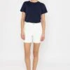 High Waisted White Denim Shorts 1 High Waisted White Denim Shorts -Fashion Clothing Accessories Store carraig donn high waisted white denim shorts 855030