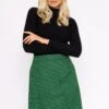 Houndstooth Mini Skirt In Green -Fashion Clothing Accessories Store carraig donn houndstooth mini skirt in green 899438
