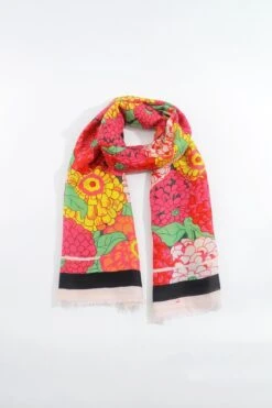 Hydrangea Print Scarf In Pink