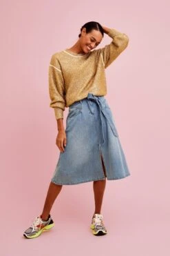 Inoa Midi Denim Skirt -Fashion Clothing Accessories Store carraig donn inoa midi denim skirt 407874