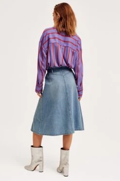 Inoa Midi Denim Skirt -Fashion Clothing Accessories Store carraig donn inoa midi denim skirt 854543