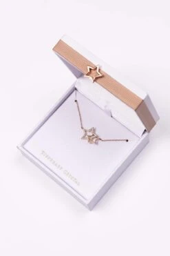 Interlocking Star Pendant In Rose Gold -Fashion Clothing Accessories Store carraig donn interlocking star pendant in rose gold 334502
