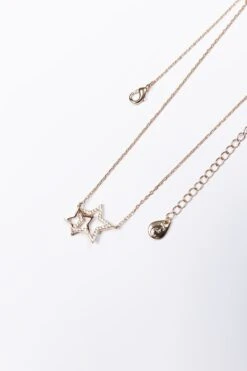 Interlocking Star Pendant In Rose Gold -Fashion Clothing Accessories Store carraig donn interlocking star pendant in rose gold 616700