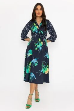 Jacqueline Midi Dress In Navy -Fashion Clothing Accessories Store carraig donn jacqueline midi dress in navy 151611
