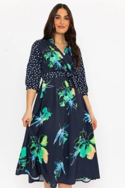 Jacqueline Midi Dress In Navy -Fashion Clothing Accessories Store carraig donn jacqueline midi dress in navy 658492