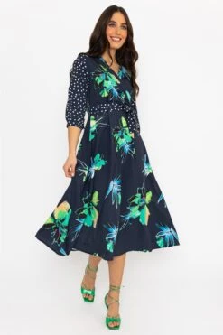 Jacqueline Midi Dress In Navy -Fashion Clothing Accessories Store carraig donn jacqueline midi dress in navy 865883