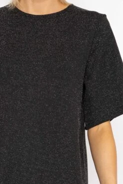 Vero Moda Kanva Oversized Tee Dress In Silver Lurex -Fashion Clothing Accessories Store carraig donn kanva oversized tee dress in silver lurex 438055