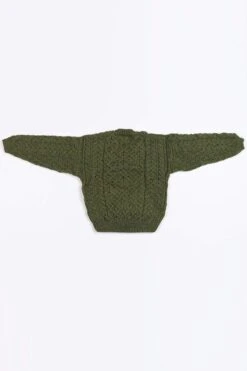 Kids Aran Cardigan In Green -Fashion Clothing Accessories Store carraig donn kids aran cardigan in green 563272