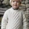 Kids Aran Jumper In Cream -Fashion Clothing Accessories Store carraig donn kids aran jumper in cream 255743