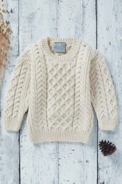 Kids Aran Jumper In Cream 13 Kids Aran Jumper In Cream -Fashion Clothing Accessories Store carraig donn kids aran jumper in cream 386461