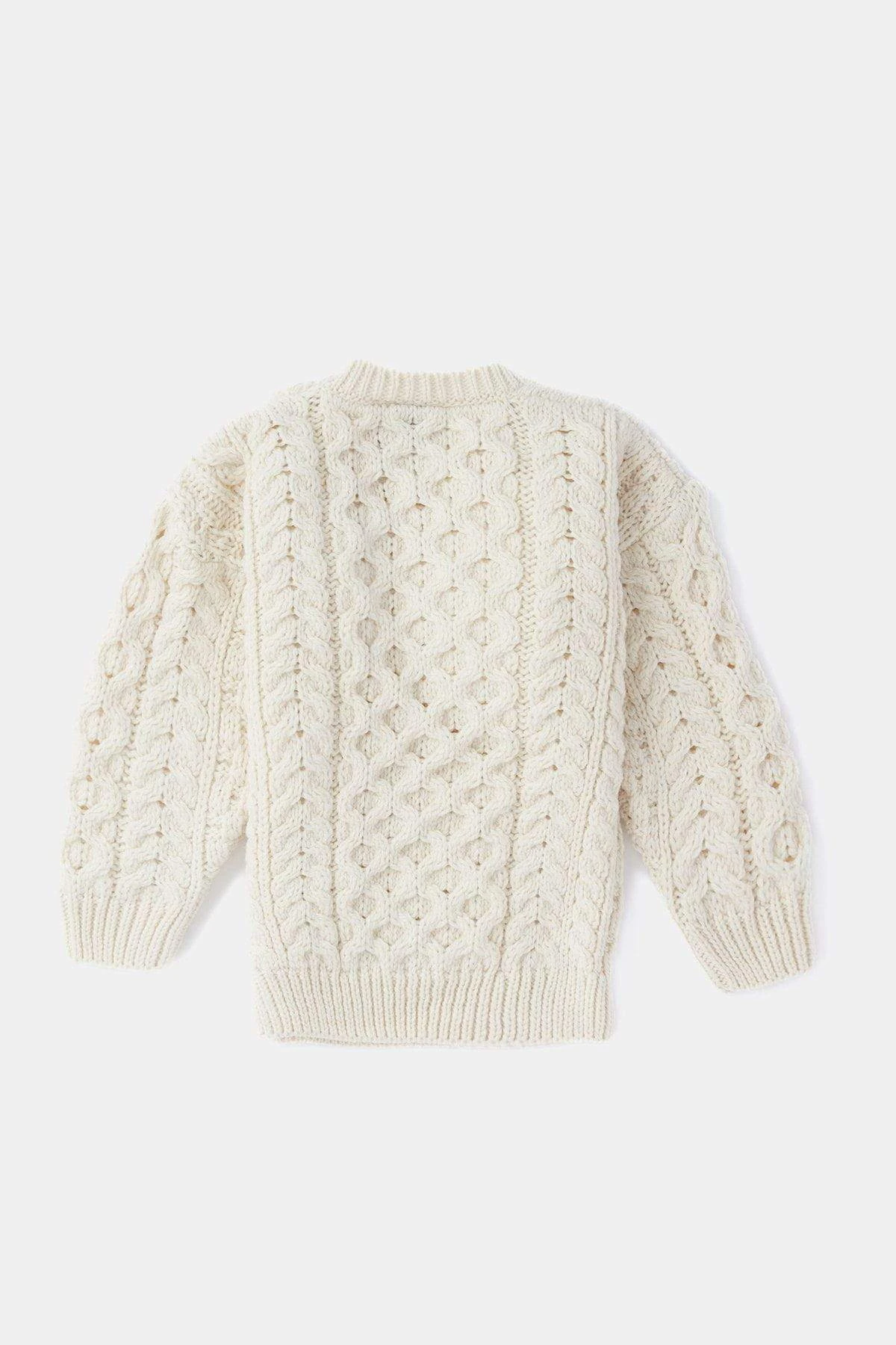 Kids Aran Jumper In Cream 8 Kids Aran Jumper In Cream - Image 6