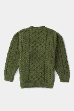 Kids Aran Jumper In Green -Fashion Clothing Accessories Store carraig donn kids aran jumper in green 344065