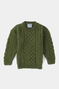 Kids Aran Jumper In Green -Fashion Clothing Accessories Store carraig donn kids aran jumper in green 673321