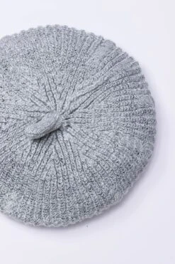 Knitted Beret In Grey