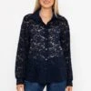 Lace Shirt In Navy -Fashion Clothing Accessories Store carraig donn lace shirt in navy 749113