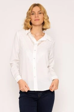 Lace Trim Blouse In Ivory