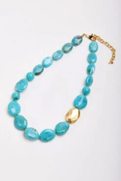Large Beaded Blue Necklace
