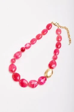 Large Beaded Fuchsia Pink Necklace -Fashion Clothing Accessories Store carraig donn large beaded fuchsia pink necklace 459047