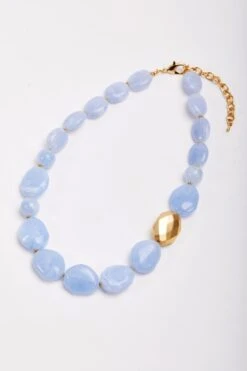Large Beaded Light Blue Necklace