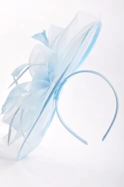 Large Blue Fascinator With Floral Bow -Fashion Clothing Accessories Store carraig donn large blue fascinator with floral bow 339343