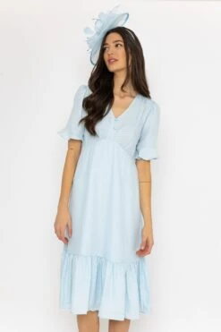 Large Blue Fascinator With Floral Bow -Fashion Clothing Accessories Store carraig donn large blue fascinator with floral bow 877815