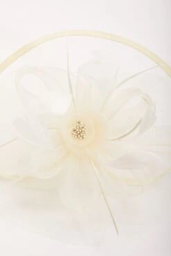 Large Cream Fascinator With Floral Bow -Fashion Clothing Accessories Store carraig donn large cream fascinator with floral bow 608716