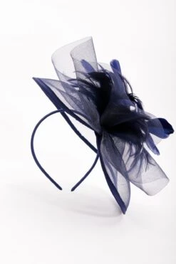 Large Navy Fascinator With Feather -Fashion Clothing Accessories Store carraig donn large navy fascinator with feather 424782