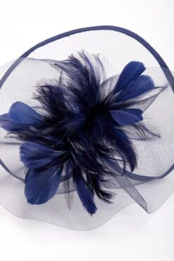 Large Navy Fascinator With Feather -Fashion Clothing Accessories Store carraig donn large navy fascinator with feather 679730