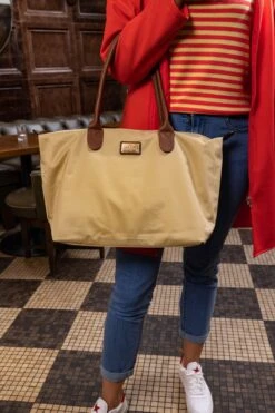 Large Weekender Bag In Beige -Fashion Clothing Accessories Store carraig donn large weekender bag in beige 891185