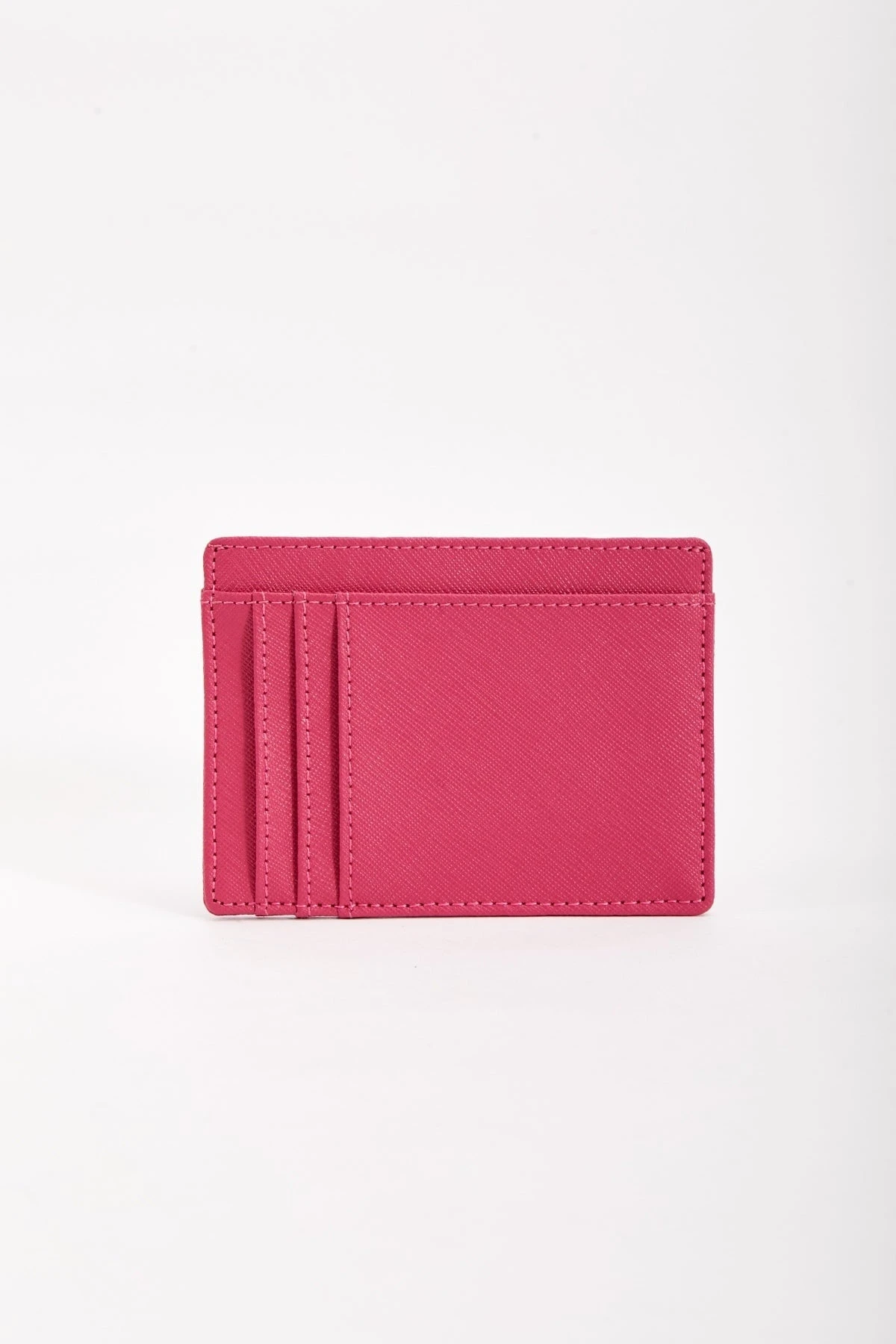Leather Card Holder In Fuchsia 5 Leather Card Holder In Fuchsia - Image 3