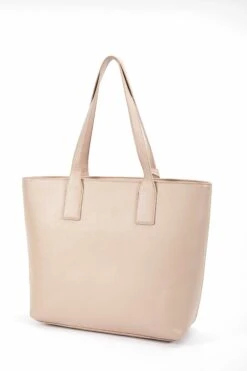 Leather Look Everyday Tote In Beige -Fashion Clothing Accessories Store carraig donn leather look everyday tote in beige 115117