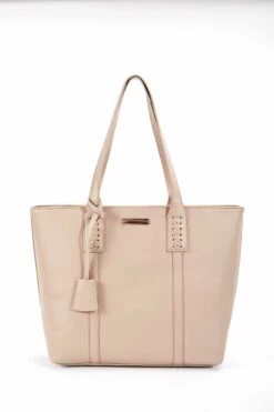 Leather Look Everyday Tote In Beige
