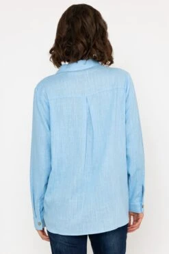 Linen Like Shirt In Blue 9 Linen Like Shirt In Blue -Fashion Clothing Accessories Store carraig donn linen like shirt in blue 694836