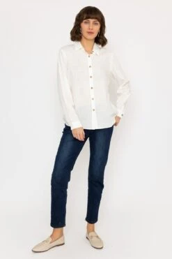 Linen Like Shirt In Ivory 8 Linen Like Shirt In Ivory -Fashion Clothing Accessories Store carraig donn linen like shirt in ivory 460038